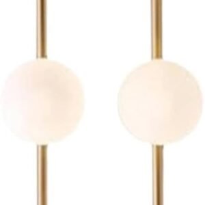 Diamond Electricals 4-Light Modern Wall Sconce with gold finish and white glass shades.
