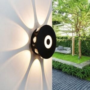 Diamond Electricals black 10W LED Mushroom Wall Light.