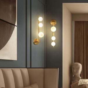 Diamond Electricals 3-Light Mid-Century Wall Sconce with a gold finish.