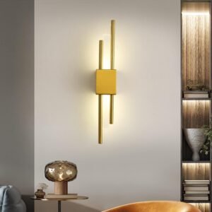 Diamond Electricals 50cm Modern LED Wall Lamp in a gold finish.