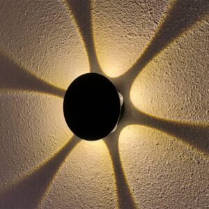 Diamond Electricals black LED Mushroom Wall Light.