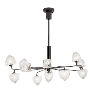 Diamond Electricals luxury Black Crystal Chandelier with 11 bulbs.