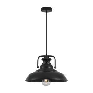 Diamond Electricals matte black Industrial Pendant Light.