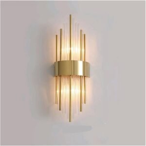 Diamond Electricals Art Deco Wall Sconce with gold and crystal rods.