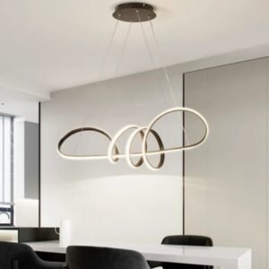Modern Spiral Pendant Light - Black Sculptural LED Chandelier