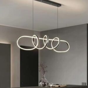 Diamond Electricals Modern Spiral Pendant Light with a black sculptural design.